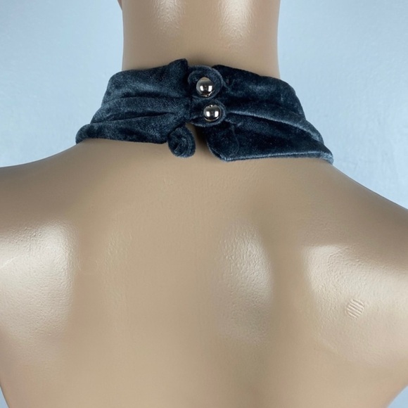 TART VELVET PEPLUM HALTER TOP - Picture 7 of 7